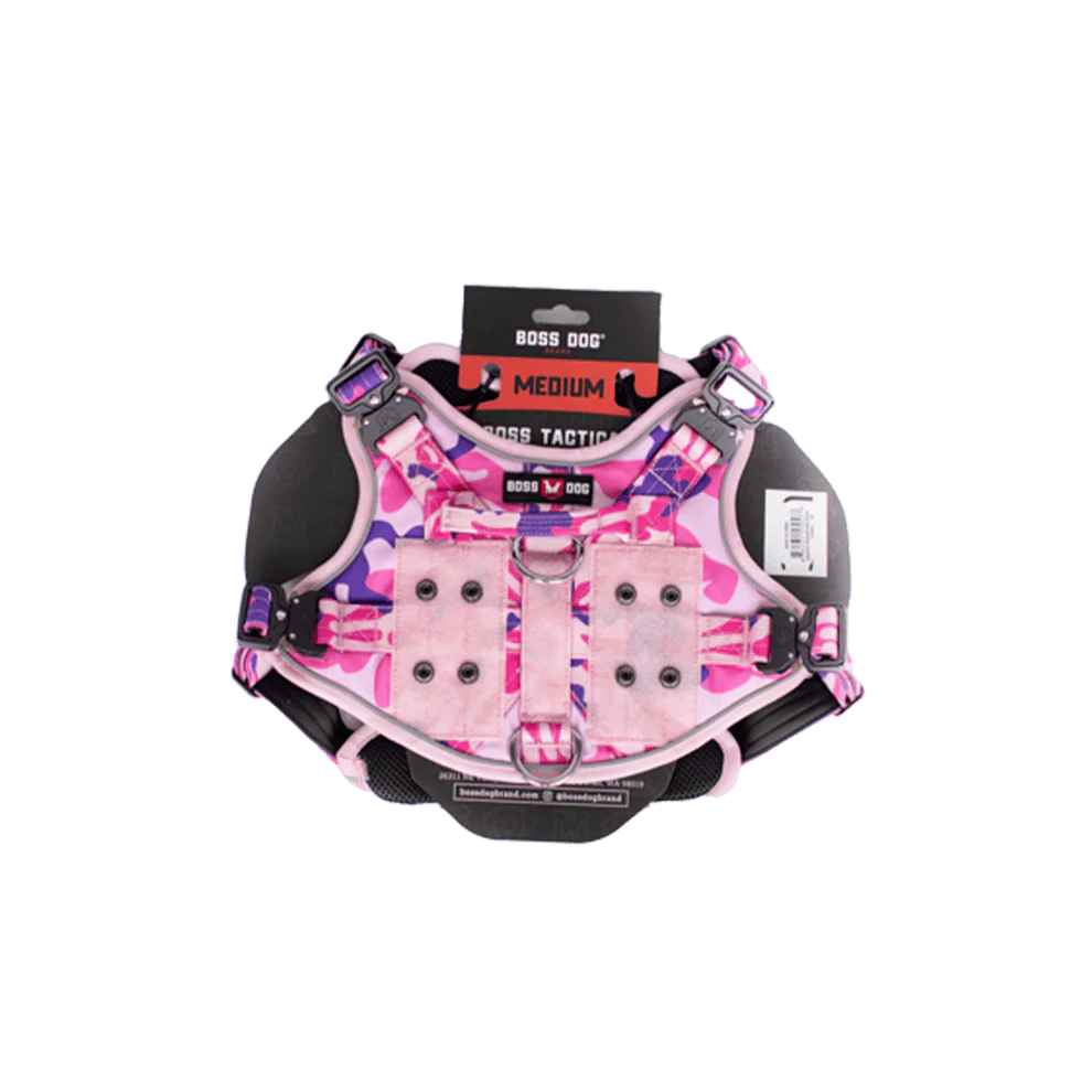 BOSS DOG HARNAIS TACTIQUE POUR CHIEN X-LARGE ROSE CAMO