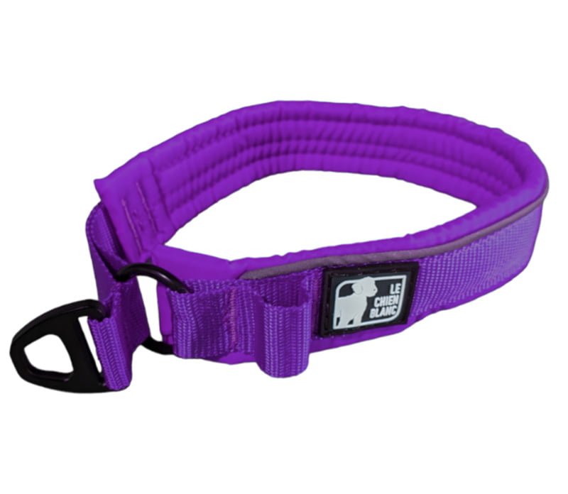 COLLIER MARTINGALE PADDÉ MAUVE M Serré 15 pouces, Lousse 17 pouces - Moi & Mon Humain