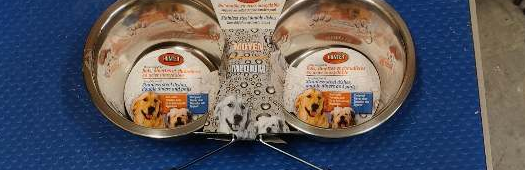 Bol double en acier inoxydable pour chiens