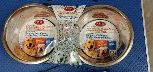 Bol double en acier inoxydable pour chiens