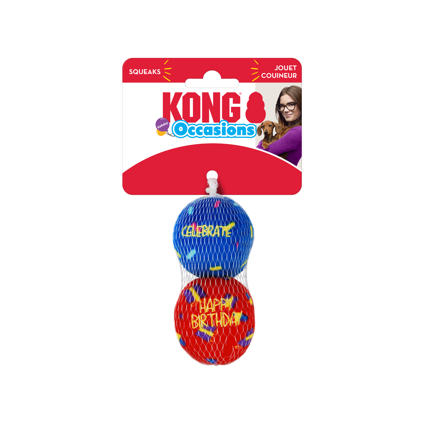 Jouet Kong Balle en Peluche (2 balles/Pqt)