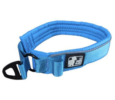 COLLIER MARTINGALE PADDÉ BLEU M Serré 15 pouces, Lousse 17 pouces - Moi & Mon Humain