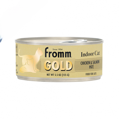 Nourriture En Conserve Fromm Gold Pour Chat Intérieur * Pâté De Poulet Et Saumon*