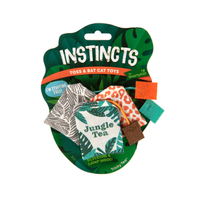 Instincts par SmartyKat® Tricky Tea™ HappyNip® Jouets pour chats remplis de vigne d'argent et d'herbe à chat, lot de 3 208-42066