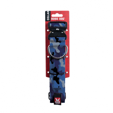 Boss Dog® Boss Tactical™ Camo Blue Adjustable Collar 13" to 16" SMALL