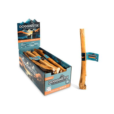 DOGGINSTIX Bully Sticks 12" Jumbo Natural Dog Chews & Treats - Moi & Mon Humain