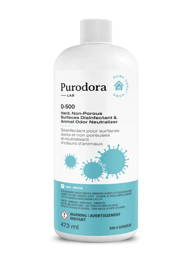 Désinfectant Pour Surfaces Dures Et Neutralisant D'Odeurs D'Animaux Purodora 473ML