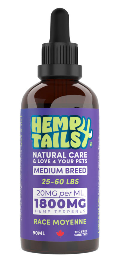 Huile de chanvre pour chien de moyenne race – 1800 mg